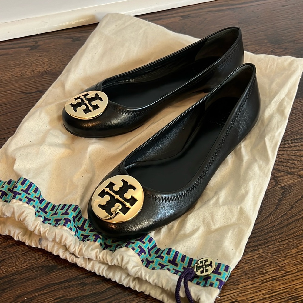 Tory Burch Black Flats